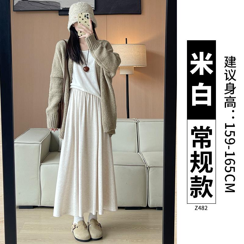 Black glutinous rice skirt women s new spring and autumn a-word skirt long skirt spring small thin skirt s【 37.5-50kg 】