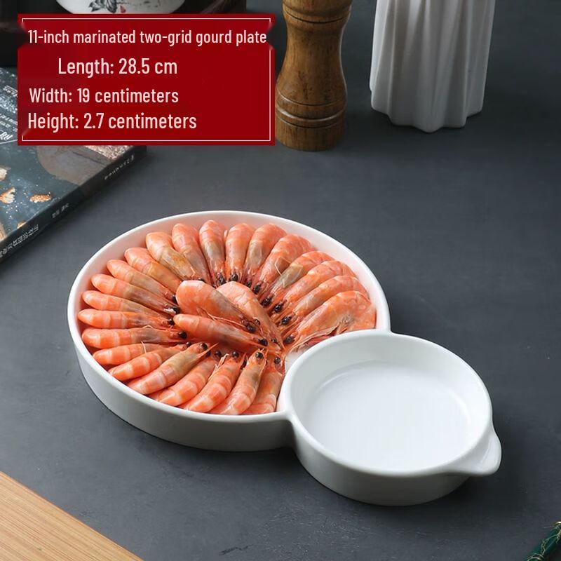 Ceramic Dumpling Plate with Vinegar Dish