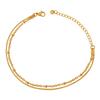 18K Gold-Plated Korean Style Double Layer Titanium Steel Bracelet for Women