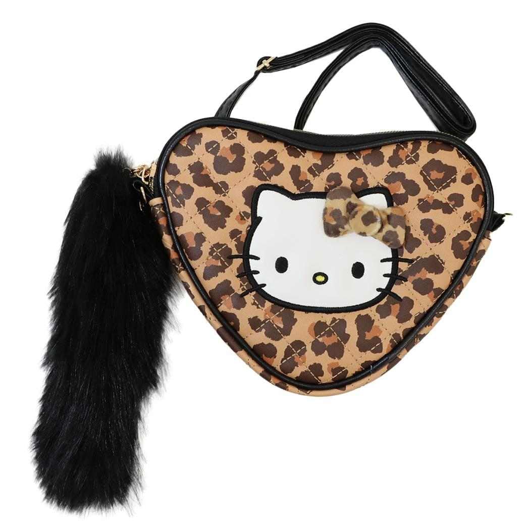 Сумка-кошелек Sun Art Hello Kitty с меховым хвостом в форме сердца Коричневая KT-5121-BR 5480₽