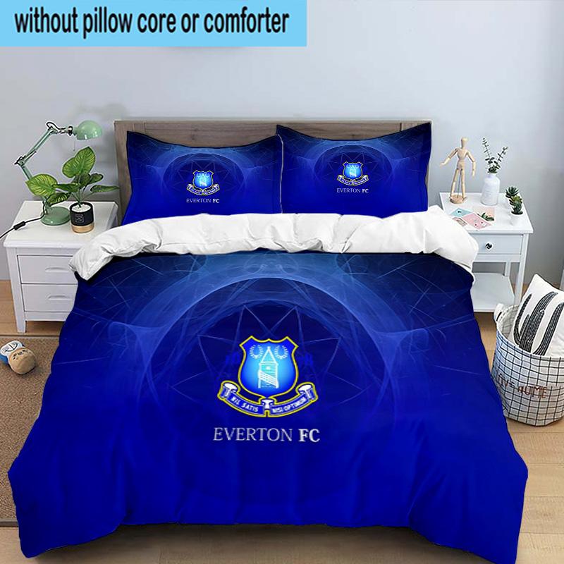 Everton Football Club Crest 3PCS Bedding set,Ideal for1pc Duvet Cover And 2pcs Pillowcases Perfect for Christmas gift,Ideal for Bedroom, Dormitory