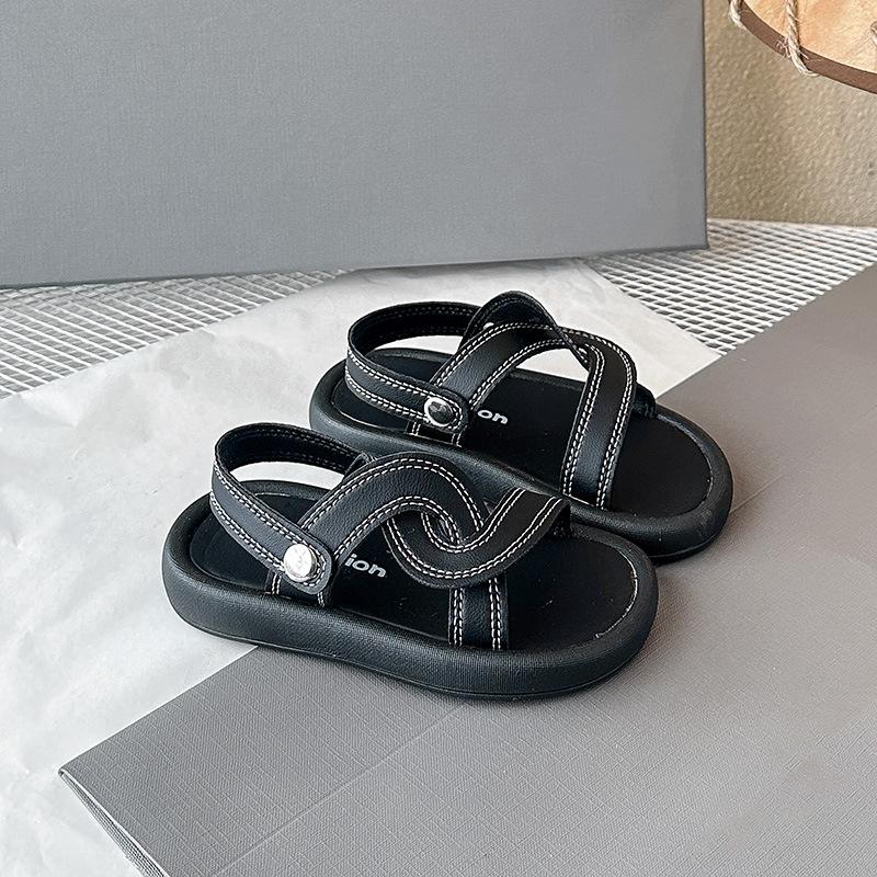 

Toddler Kids Beach Shoes Minimalism Versatile Boys Girls Casual Shoes for Summer 2025 Children Sandals Non-slip Soft Sole Chic 21 чёрный