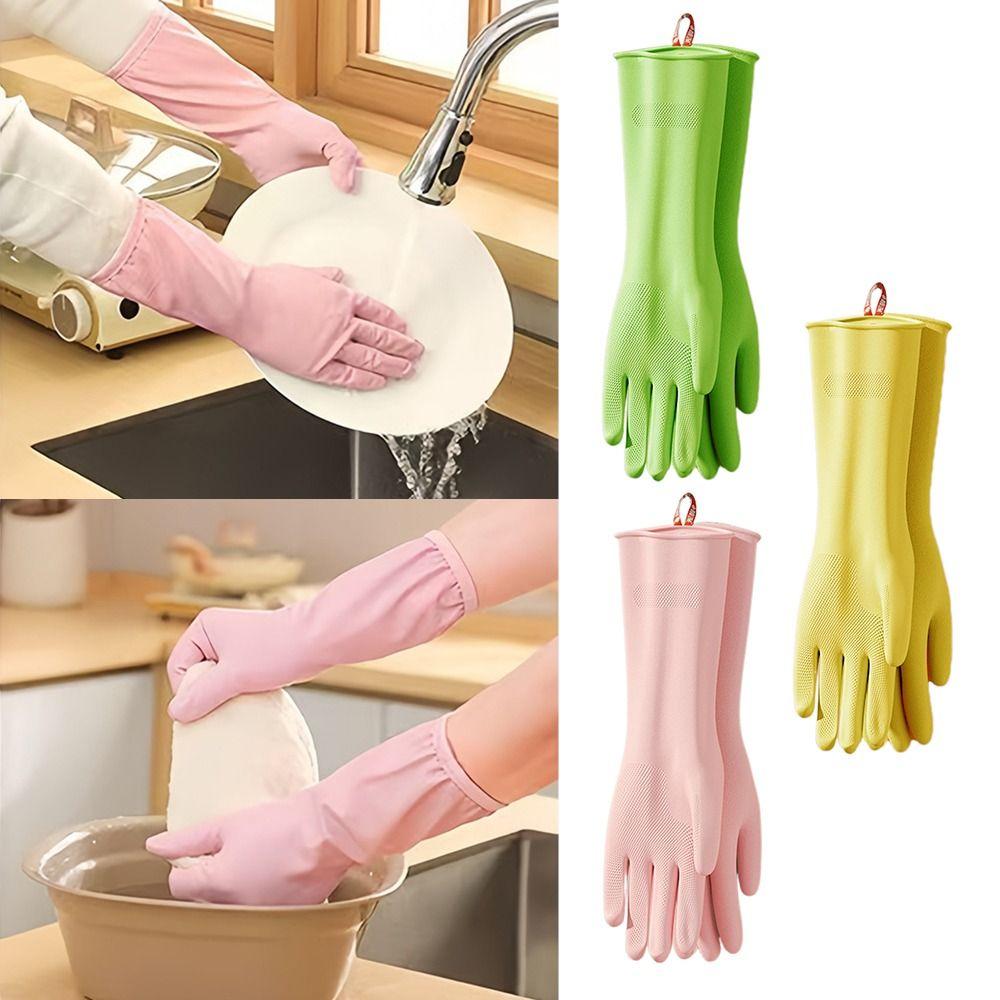 Portable Kitchen Dishwashing Gloves Household Protective Covers Cleaning Tools Thickened Fleece-lined Gloves Multifunctional