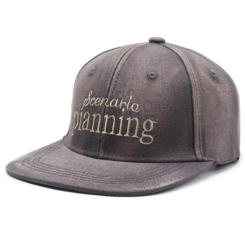 Embroidered Baseball Cap Retro Men Women Hip-Hop Cap Flat Brim Sun Hat