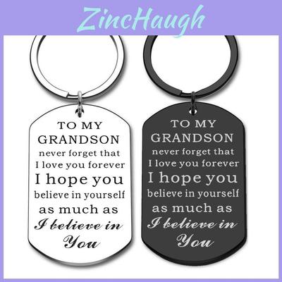 Elegant 2023 New Stainless Steel Keychain For Grandson Inspirational Gift Idea