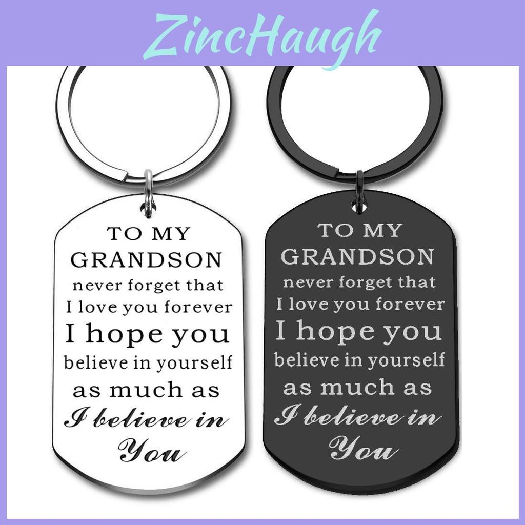 Elegant 2023 New Stainless Steel Keychain For Grandson Inspirational Gift Idea
