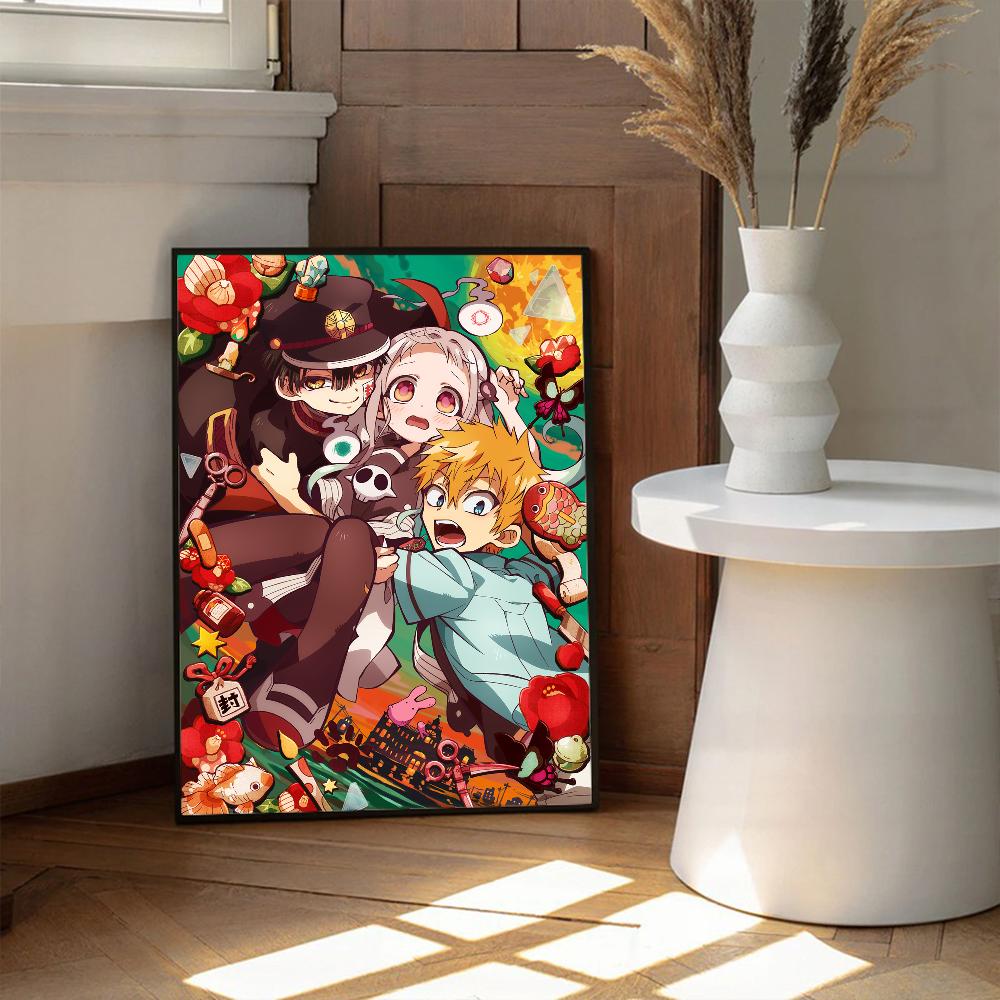 Anime Poster Cartoon Toilet-bound Hanako-kun Movie Sticky Posters Retro Kraft Paper Sticker DIY Room Bar Cafe Aesthetic Art Wall
