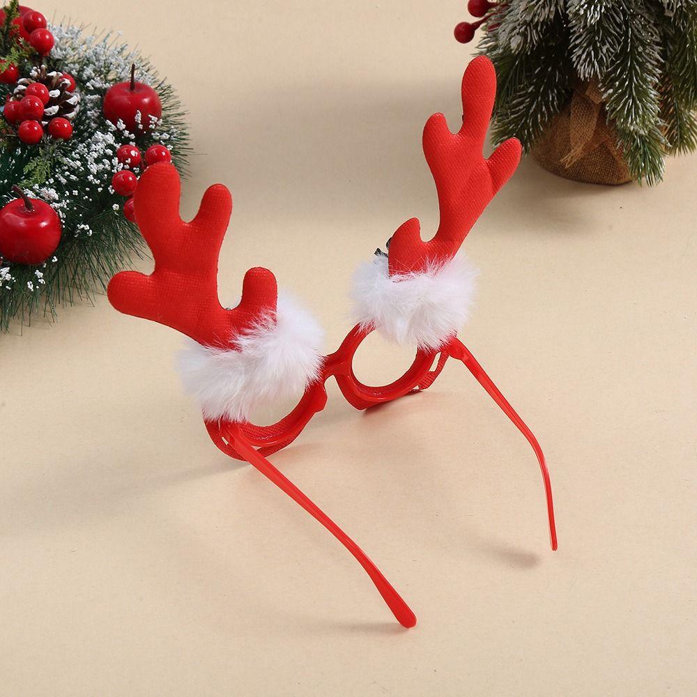 Cosplay Christmas Antler Glasses Funny Christmas Decorations Party Plush Antlers Glasses Children