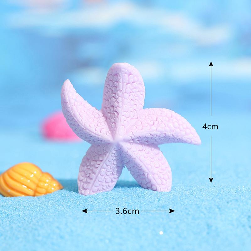 Mini Colorful Five-Pointed Starfish Sea Star Resin Fish Tank Starfish Ornaments