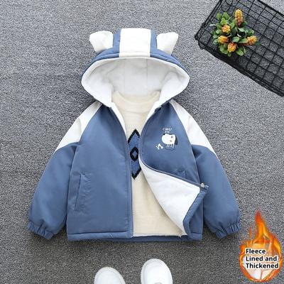 Winter Boys' Fleece-lined and Thickened Warm Parka Jacket