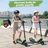 Dětská elektrická koloběžka Věk 8-12 let, Dojezd 16 km, Max. rychlost 16 km/h, 6,5" Ultra lehká elektrická koloběžka pro děti s barevným okolním osvětlením - Zelená