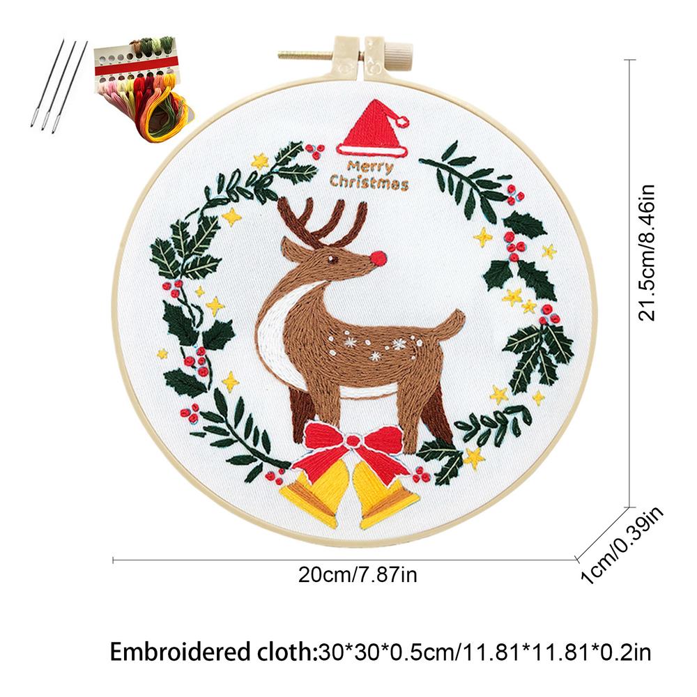 Christmas Embroidery Kits For Beginners Seasonal Cross Stitching Accessories Christmas Embroidery Set For Beginners Adults Hobby