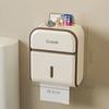 Wall-Mounted Waterproof Toilet Paper Holder & Tissue Dispenser No Drill Needed Tissue Box Space-Saving Bathroom Storage for Roll