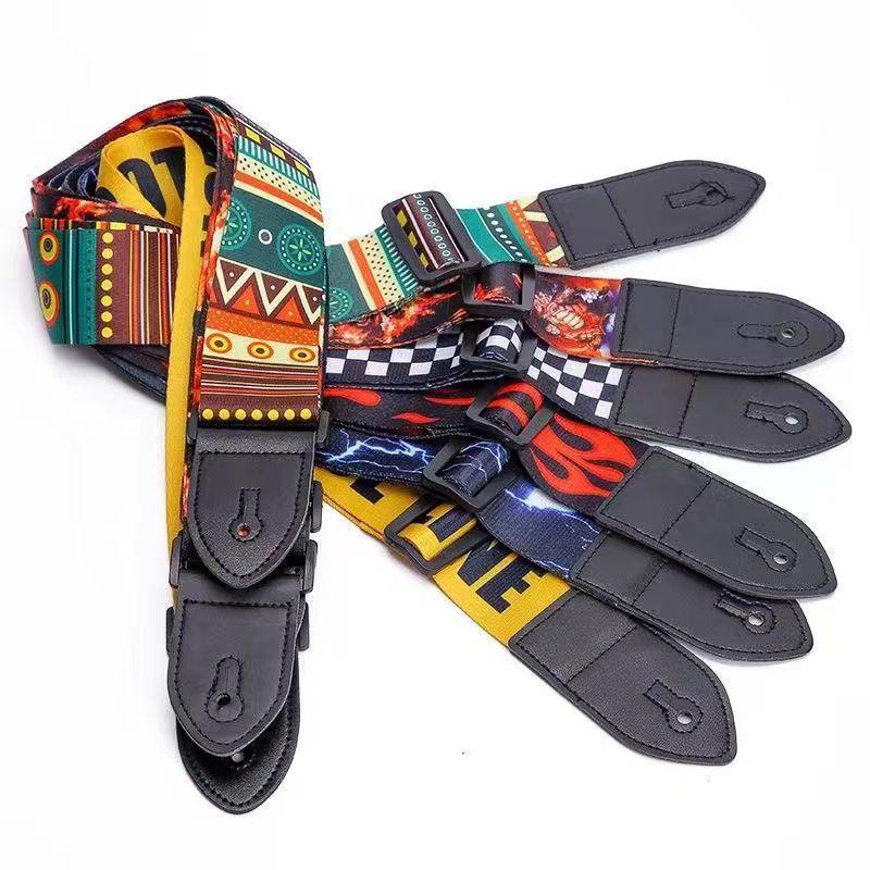 Ethnic Style Widened Guitar Strap - Acoustic & Electric, Polyester Print