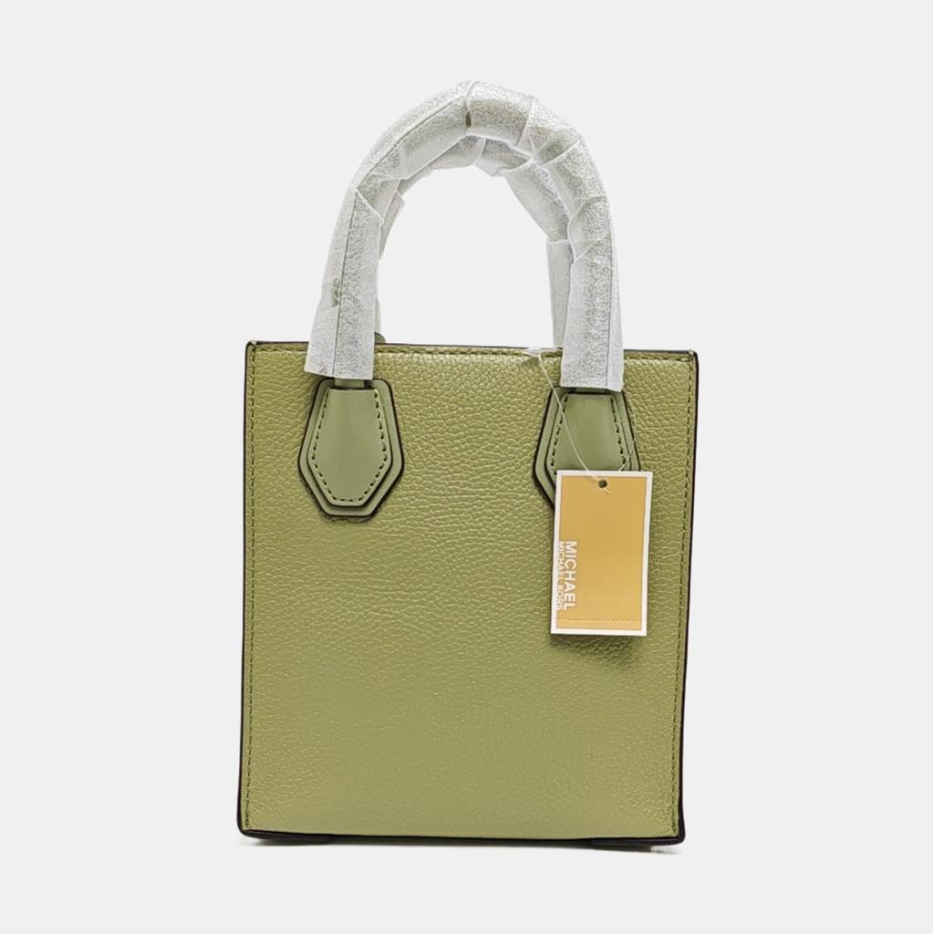 [Pre-Owned] MK Mercer Gold Letter Logo Pendant Litchi Grain Leather Tote Bag Shopping Handbag Shoulder Crossbody Bag - New #1ERFO4Z