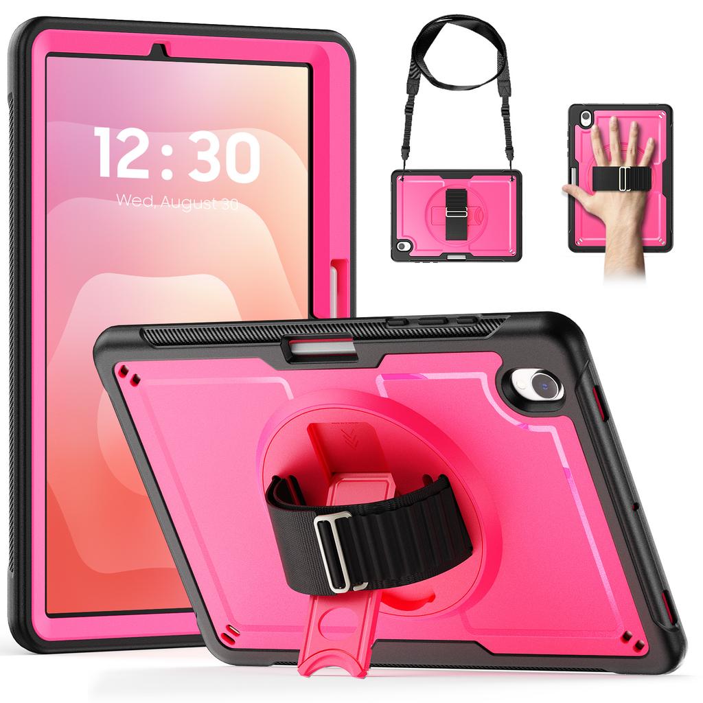 Für Samsung Galaxy Tab S11 Hülle mit Handschlaufe und Ständer PC + TPU Tablet-Abdeckung mit Schultergurt und Stifthalter