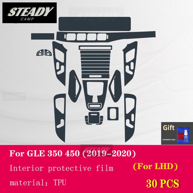 For Mercedes Benz W167 GLE W292 - Car Interior Center Console Transparent TPU Protective Film Anti-scratch Accessorie