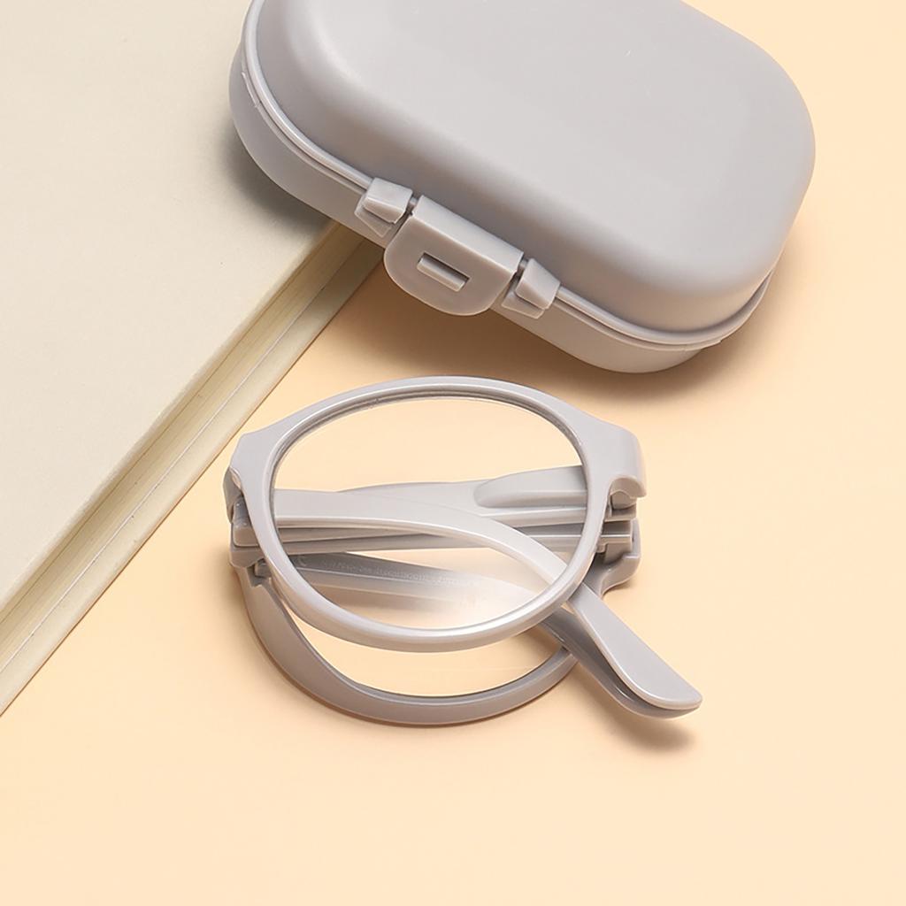 Portable Folding Reading Glasses for Men and Women Fashion Mini Presbyopic Glasses with Glasses Case Anti blue light 1.0x ~ 4.0x