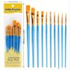 Vibrant Nylon Bristle Paint Brush Set with Durable Plastic Handles - Perfect for Oil, Watercolor, and Gouache Artworks - Multicolor Selection