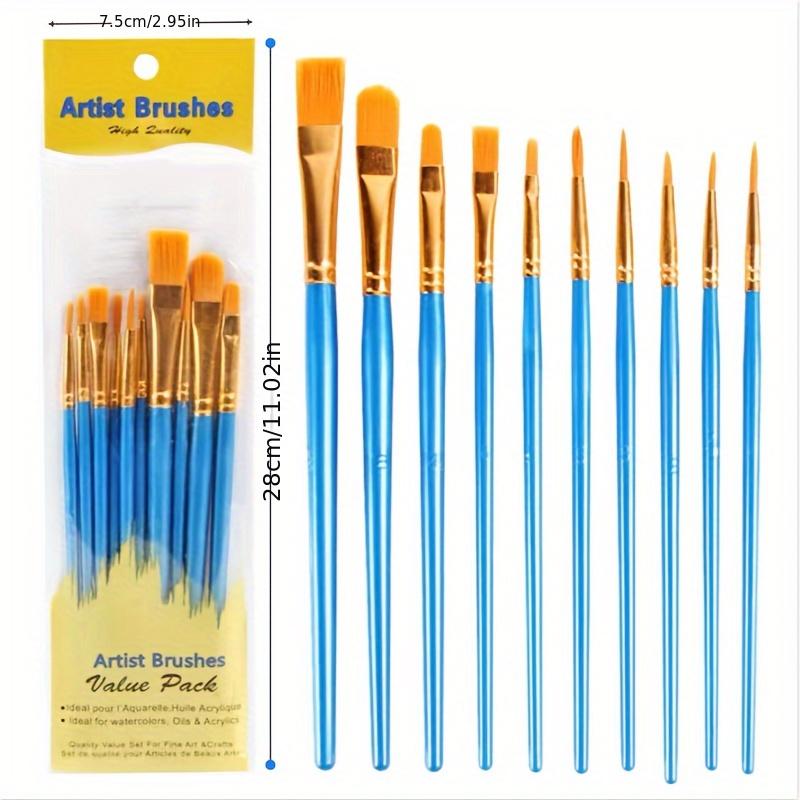 Vibrant Nylon Bristle Paint Brush Set with Durable Plastic Handles - Perfect for Oil, Watercolor, and Gouache Artworks - Multicolor Selection