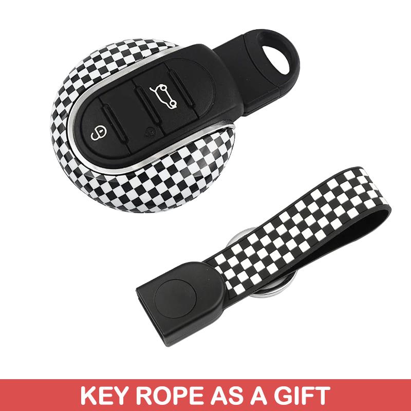 Car Key Case Cover Chain Shell Decorative Protection Fob Holder For Mini Cooper F54 F55 F56 F60 One D S Clubman Accessories