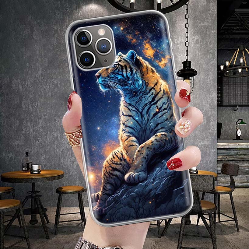 

Ferocious Tiger Animal Soft Phone Case For IPhone 11 17 Air 16E 16 Pro Max 15 + 14 Plus 13 Mini 12 Apple 7 SE 8 Fundas Coque 11 iPhone 14 Pro Max