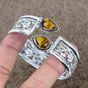 Tiger Eye Gemstone Handmade 925 Sterling Silver Cuff Bangle Adjustable KKG-774