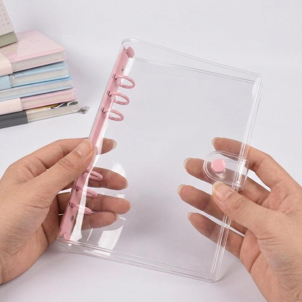 3 Pieces Binder Planner Cover PVC Transparent Notebook Protector Refillable Loose Folder Organizer
