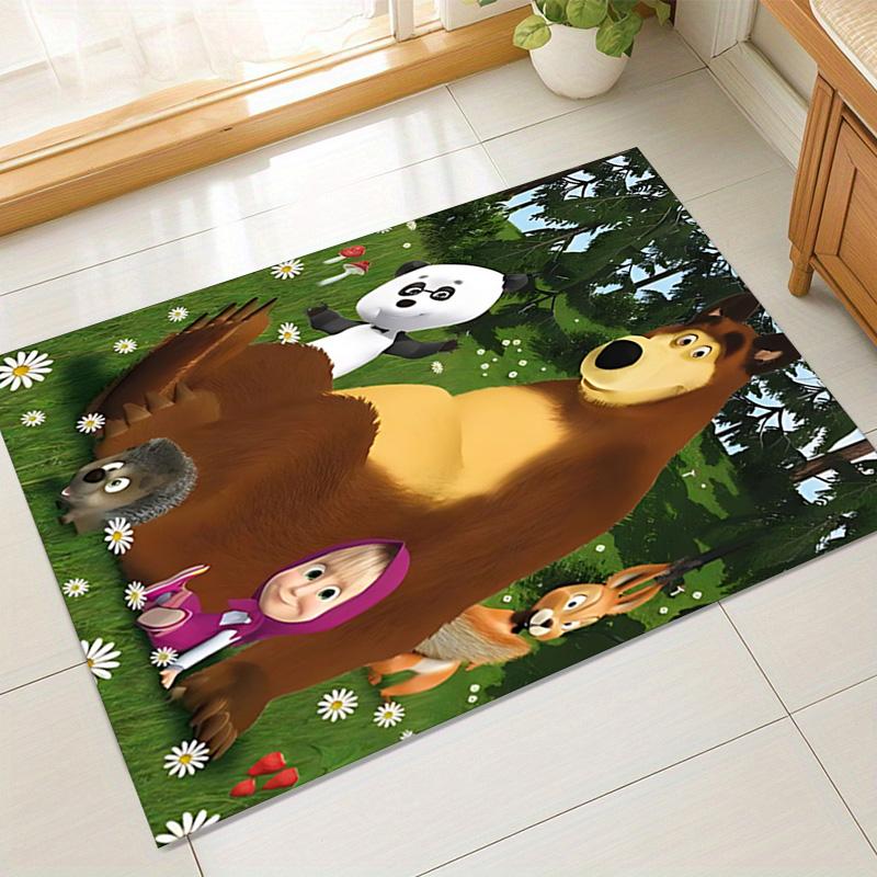 Masha Bear Adventure Carpet For Playroom Bedroom Living Room Sofa Home Decorkids Game Area Rug Nonslip Floor Mat