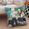 Anime Cartoon T-Teasing Master Takagi-San Cushion Cover Throw Pillow Cover Hidden Button Durable Polyester Chair Cushion