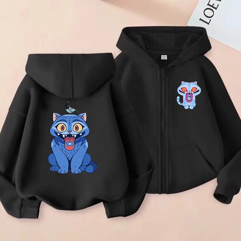 Children's Zippered Sweatshirt Tiger Kpop Devil Hunter Hoodie Children's Clothing Girls Boys Autumn Sweatshirt Zippered Hoodie
