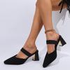 2025 New Women Pointed Toe Slippers Thick Heel Sandals Comfortable High Heel Lazy Slip-On Shoes Women Zapatos De Mujer