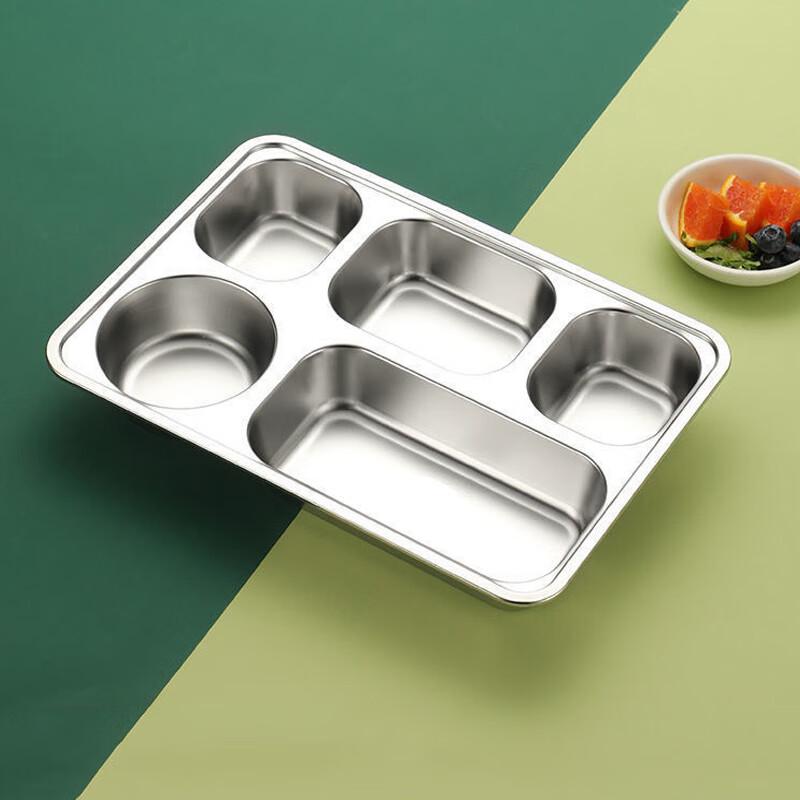 

AnYi 304 Stainless Steel 5-Compartment Lunch Tray