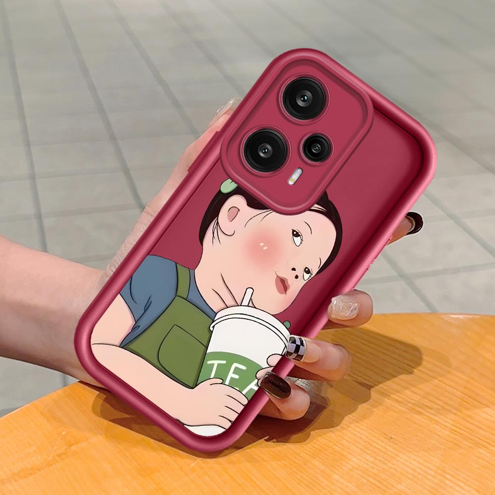 Soft Silicone Square Ladder Printing Pattern Phone Casing Full Cover Camera Shockproof Protection Rubber Case for Xiaomi Redmi