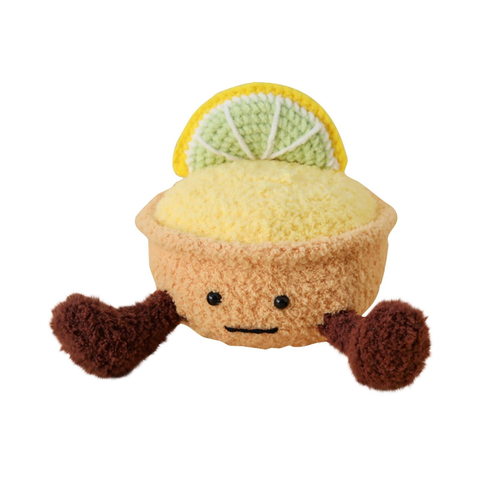 

Thread Crochet Doll Whimsical Cute Face, Handmade Squeezable Stuffed Food Plush Toy, Perfect For Decorating Or Playing One Size жовтий