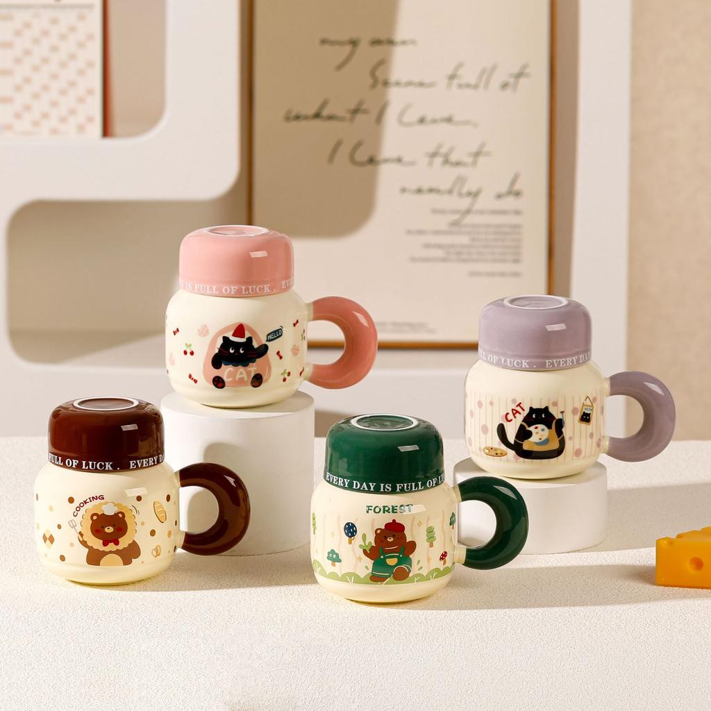 Cartoon Cute Ceramic Cup Water Cup Household Drinking Cup Breakfast Milk Cup Girls Gift Souvenir