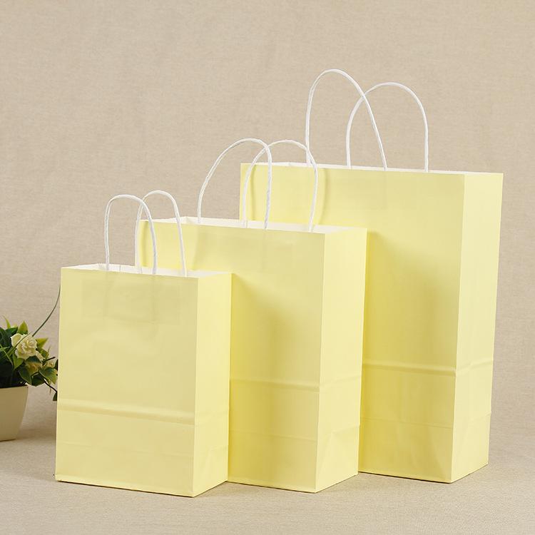 Spot Multi-color Kraft Paper Bag with Handles for Advertising, Gift Packaging, and Shopping, with Custom Printed Logo