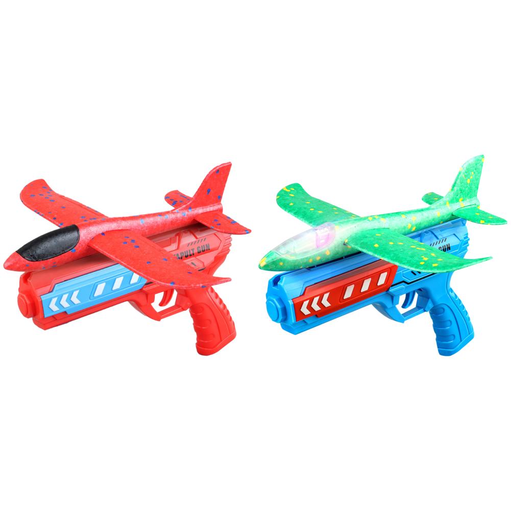 Airplane Launcher Toys Outdoor Plane Flying Toys Non Slip Kids Catapult Plane With/without Light Birthday Gifts for Boys Girls