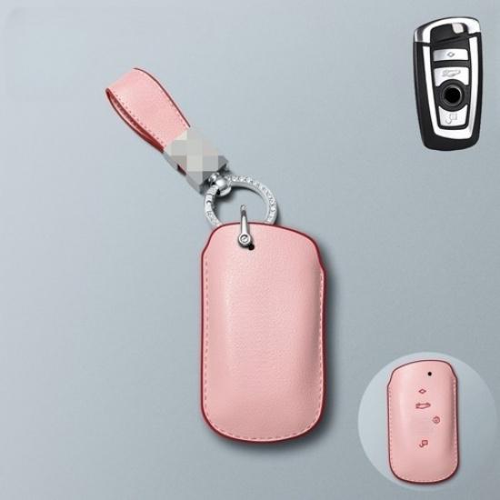 Genuine Leather Car Key Fob Case Cover For BMW X3 X4 X5 1 2 3 7 4 5 6 F10 F15 M5