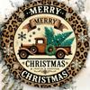 Vintage Christmas D Relief Art High Definition Metal Wall Art Set of  Retro Round Iron Sheet Decor Includes Santa Truck Sno
