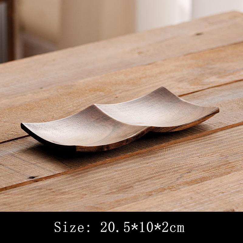 HeMu Chinese Black Walnut Dried Fruit Tray Nuts Dessert Saucer Teacoon Pad Tray Dessert Table Home Tea Set Storage Tray