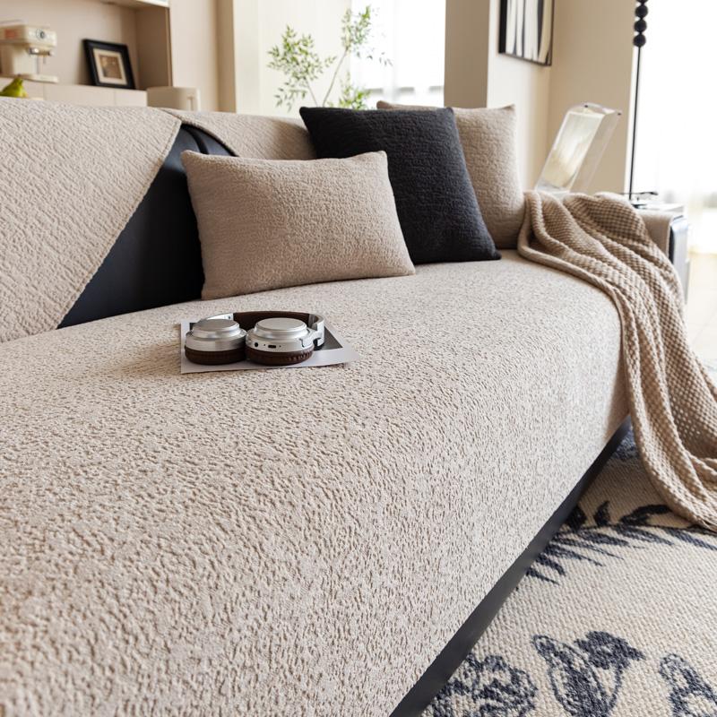 

Килимок для дивана з синелі Чотири сезони Універсальний однотонний шезлонг Накидка на подушку L-форми Чохол для дивана Вітальня Дім 70x70cm хакі