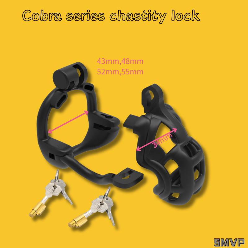 Men's Double Lock Design Chastity Cage Breathable Male Chastity Device with 4 Types of Snap Ring Adult Sex Toy Chastity Lock