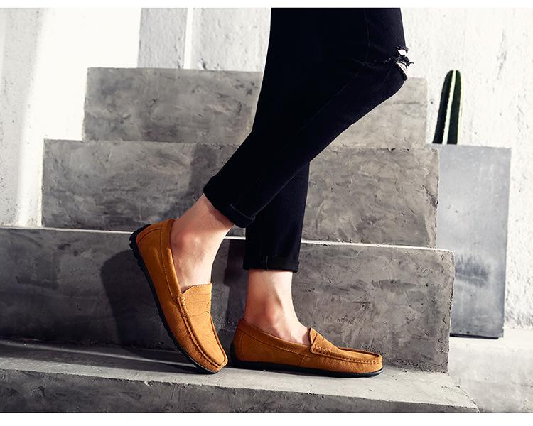 Men's Frosted Leather Slip-on Loafers - Lightweight, Simple, Plus Size, Four Seasons Wear