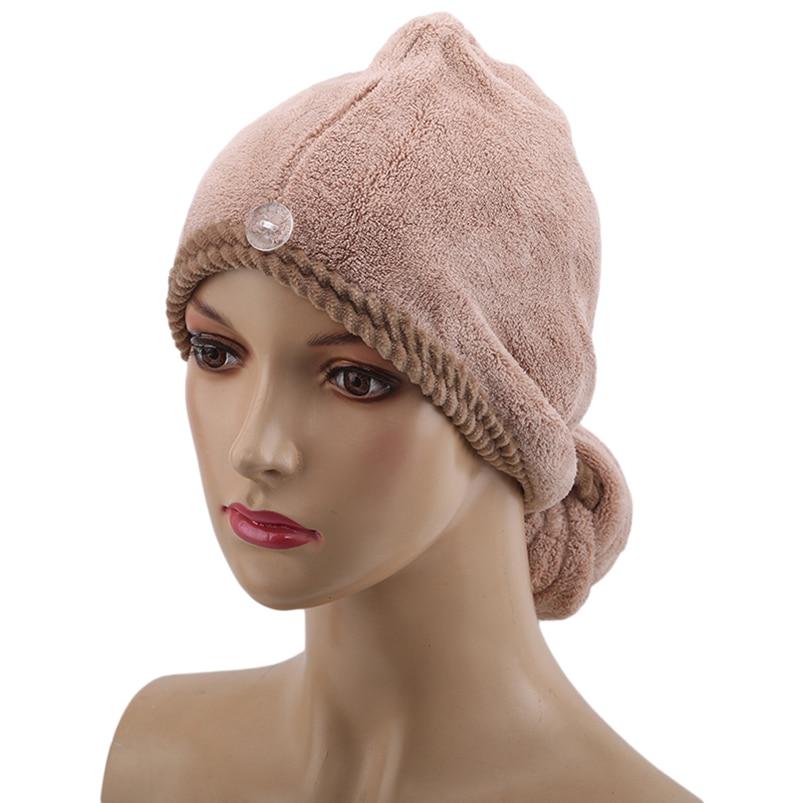 Turban 1Pc Shower Hair Drying Towels Durable Bathroom Solid For Women Hair Drying Cap