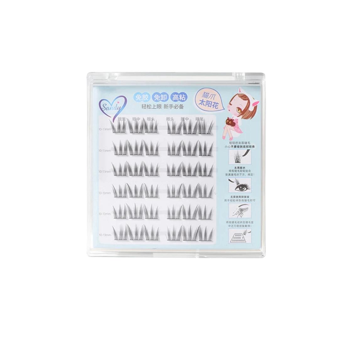 

Shijian Self-Adhesive False Eyelashes, No Glue Needed, Natural Style, Sunflower Design, 36 Clusters