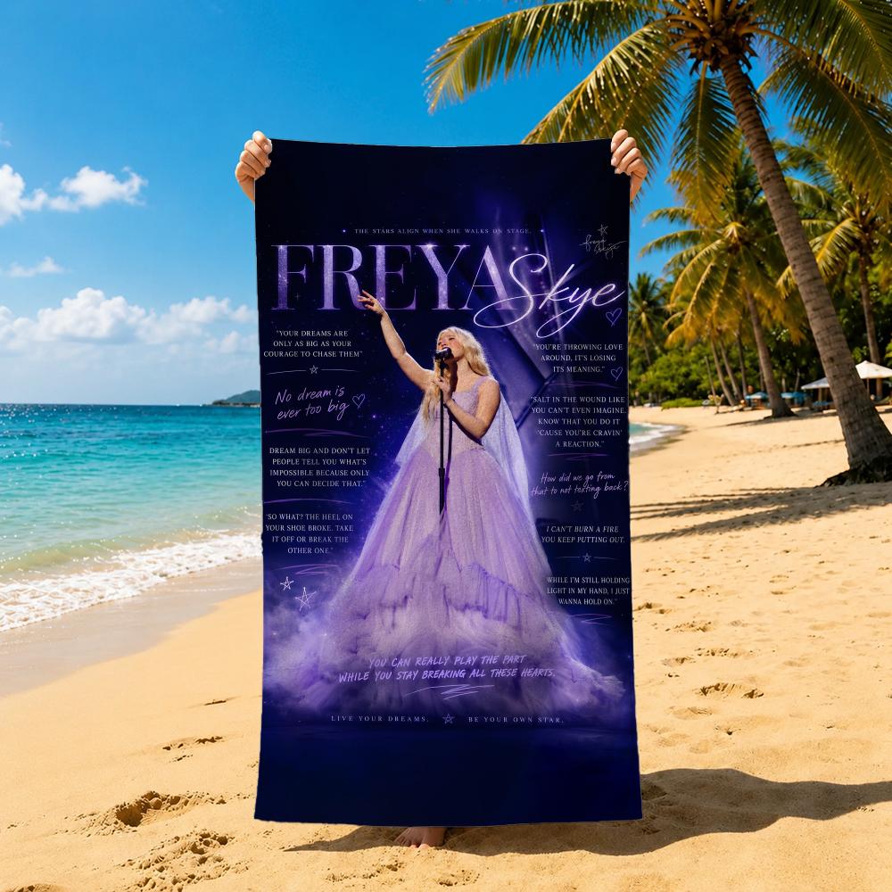 Singer F-Freya Skye Towel Towel Soft Pool Gift For Travel Gym Shower Cool Camping Quick Dry Sports Large Beach Towel