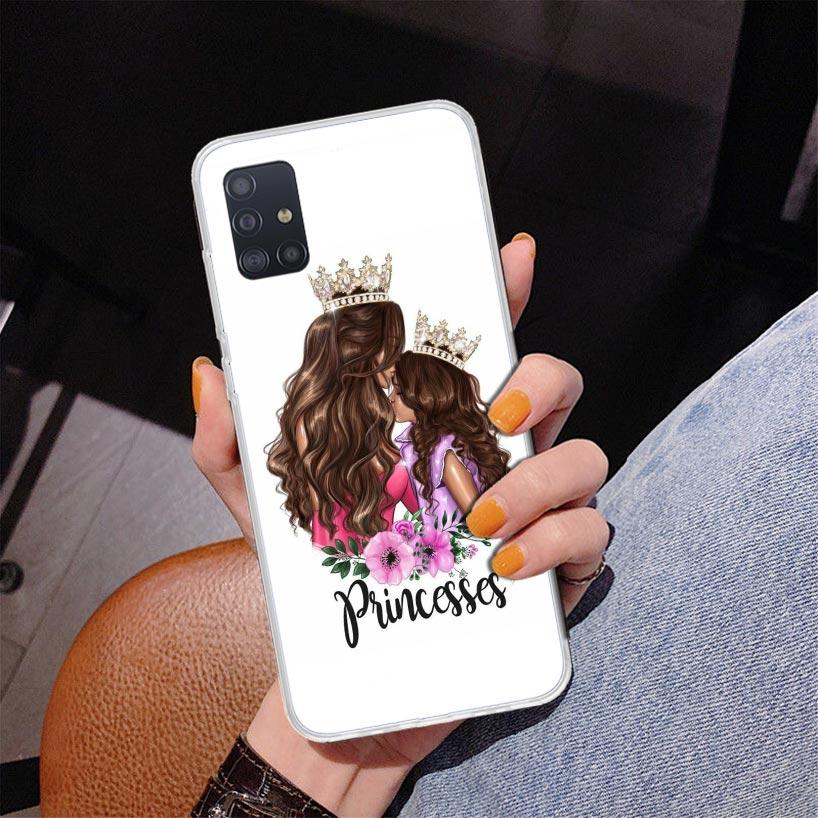 Baby Mom Girls Phone Case For Samsung Galaxy A52 A32 A22 A12 A51 A31 A50S A30S A20S A10S Note 20 Ultra 10 Plus S10 A72 A71 Galax