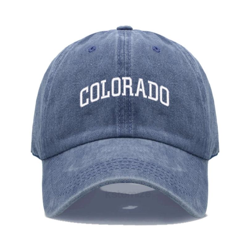 Cappellino da baseball unisex in morbido cotone con ricamo LETTERA COLORADO Regolabile Unisex Cappellini Sportivi Casual per Donne Uomini