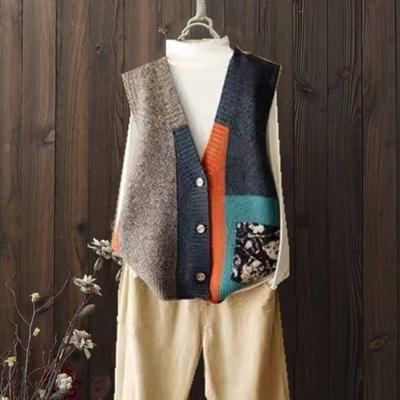 Retro Strickweste Cardigan mit lockerem Herbst- und Winterdesign Nischen-Pulloverweste Damen Oberbekleidung Camisole